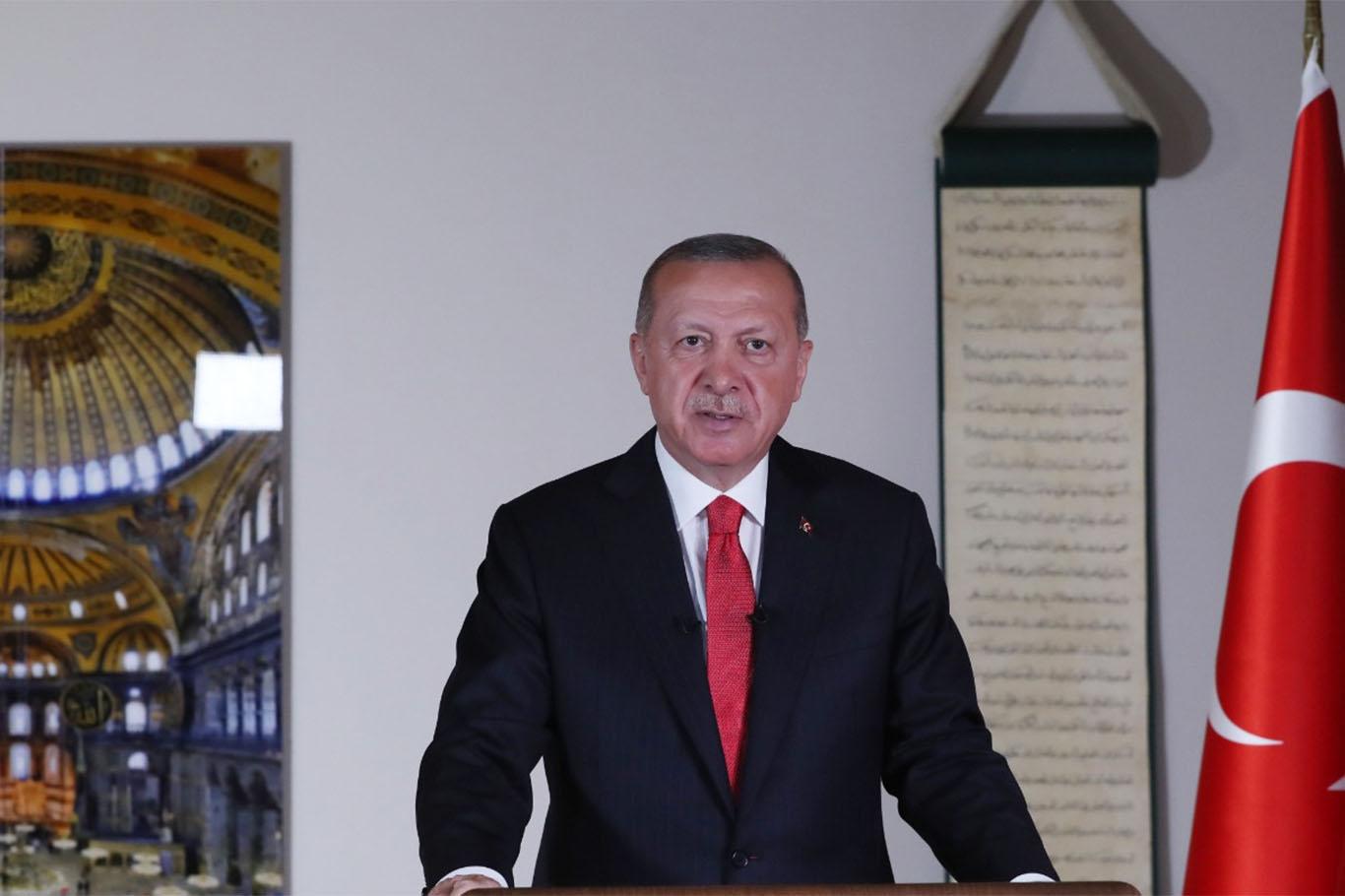Erdoğan: "Ayasofya'nın dirilişi, Mescid-i Aksa'nın özgürlüğe kavuşmasının habercisidir"